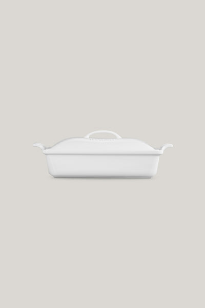Stoneware Heritage Covered Rectangular Dish 33cm - White - image 2