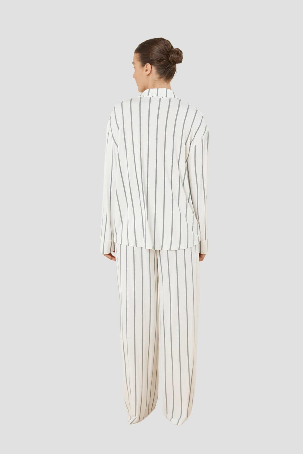 Harlow Bamboo Striped Pj Set - Ivory - image 3