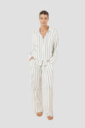 Harlow Bamboo Striped Pj Set - Ivory - image 1