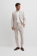 Tapered Fit Linen Cotton Pintuck Pant