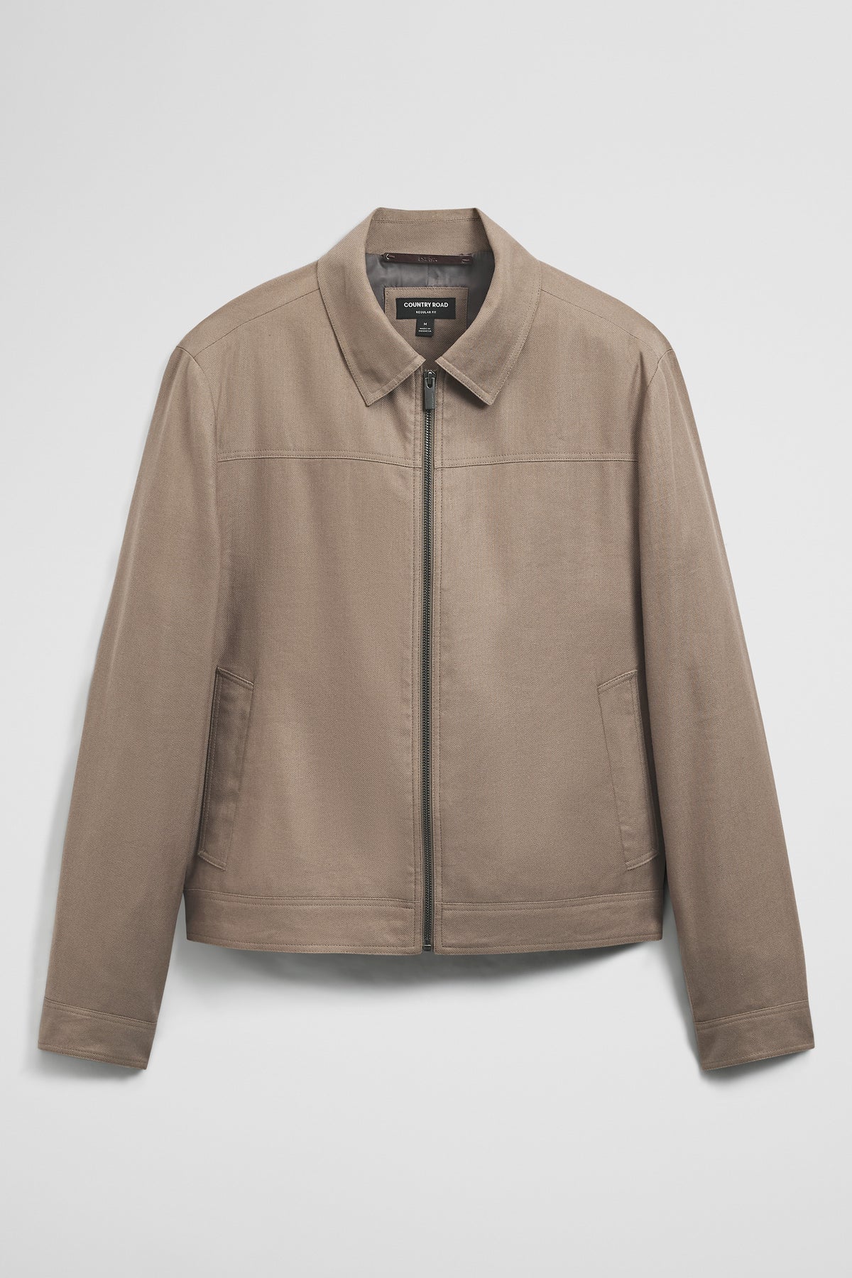 Cotton Linen Blend Zip Through Jacket