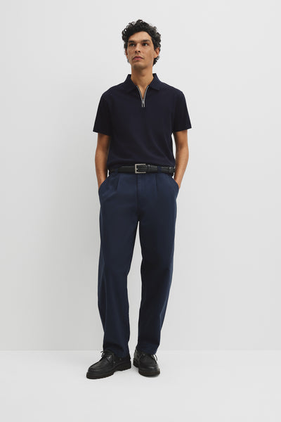 Mercerized Cotton Pique Zip Polo