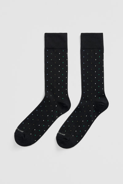 Rib Square Dot Sock