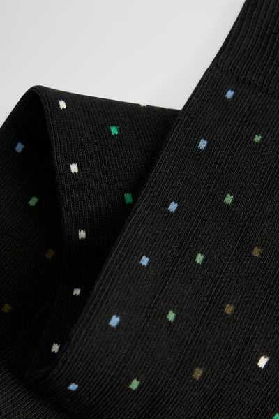 Rib Square Dot Sock
