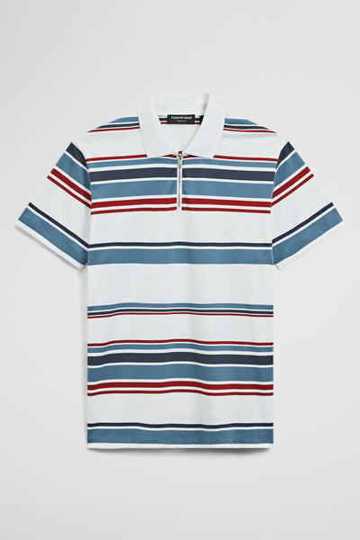 Multi Stripe Zip Polo
