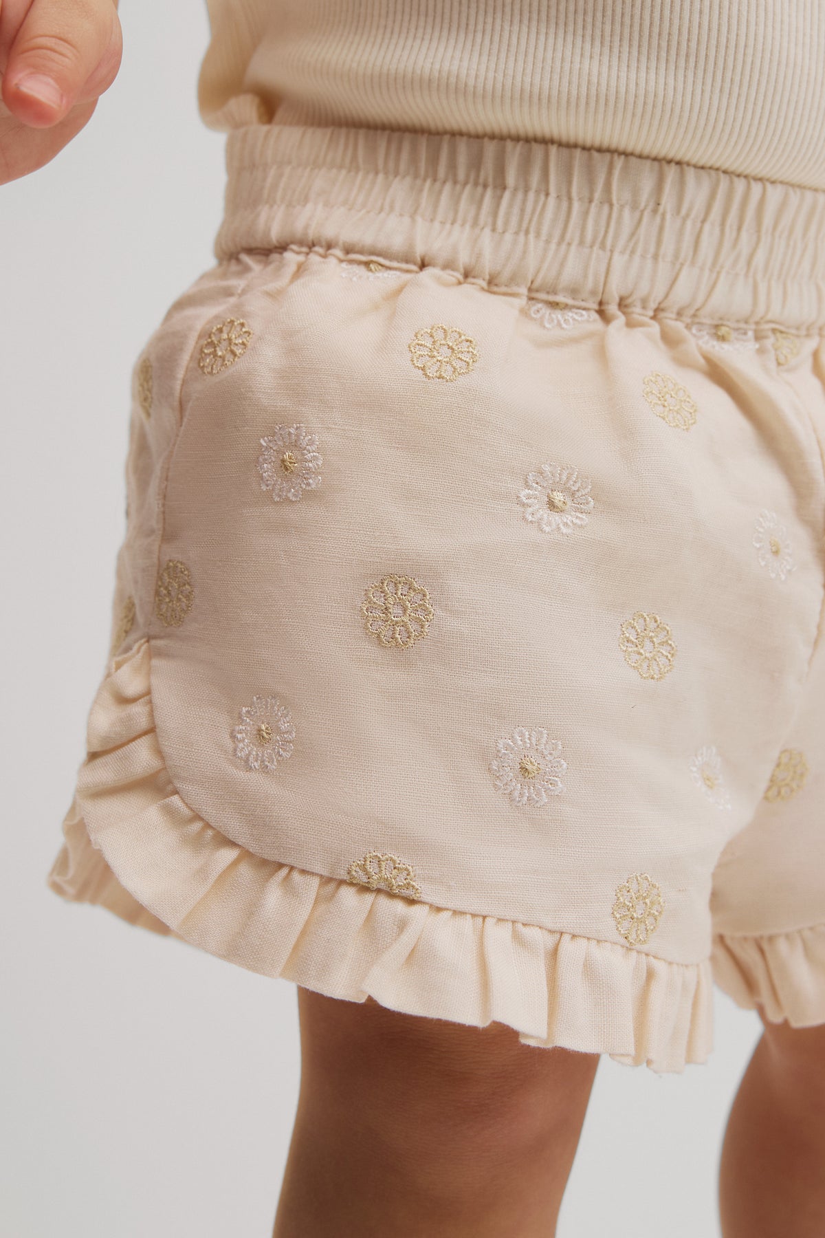 Pull On Embroidered Short