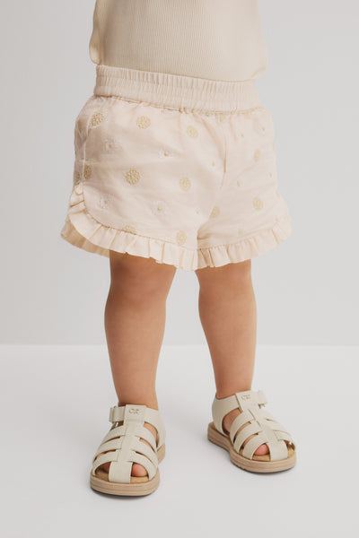 Pull On Embroidered Short