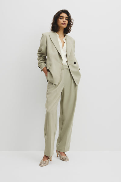 Wool Blend Wrap Blazer