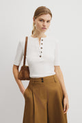 Fine Rib Henley T-Shirt