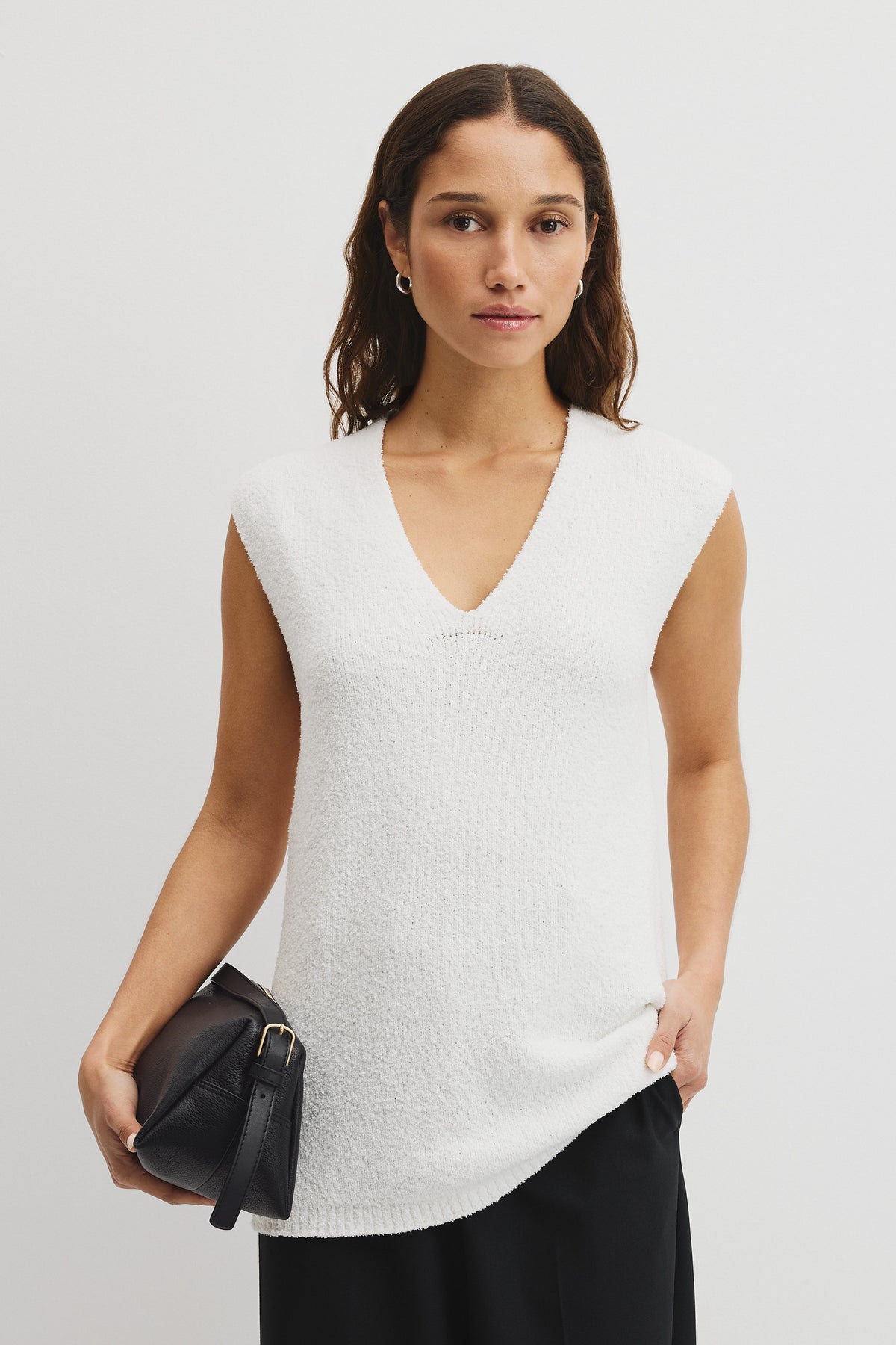 Australian Cotton Blend Compact Boucle Vest