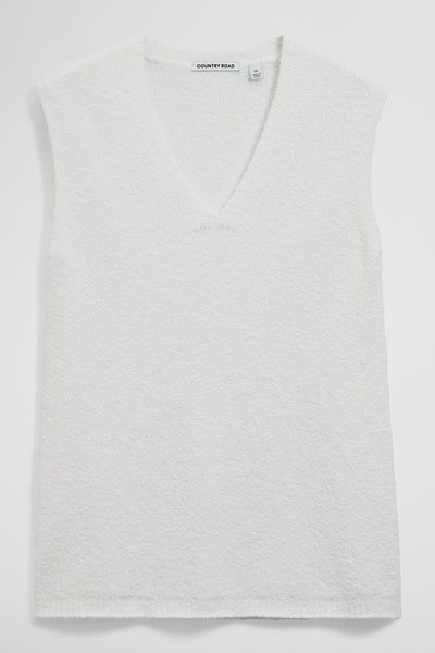 Australian Cotton Blend Compact Boucle Vest