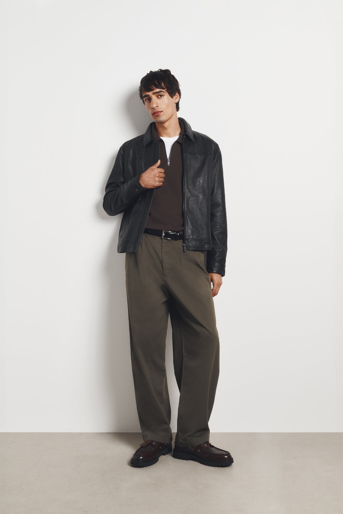 Pleated Wide Leg Chino