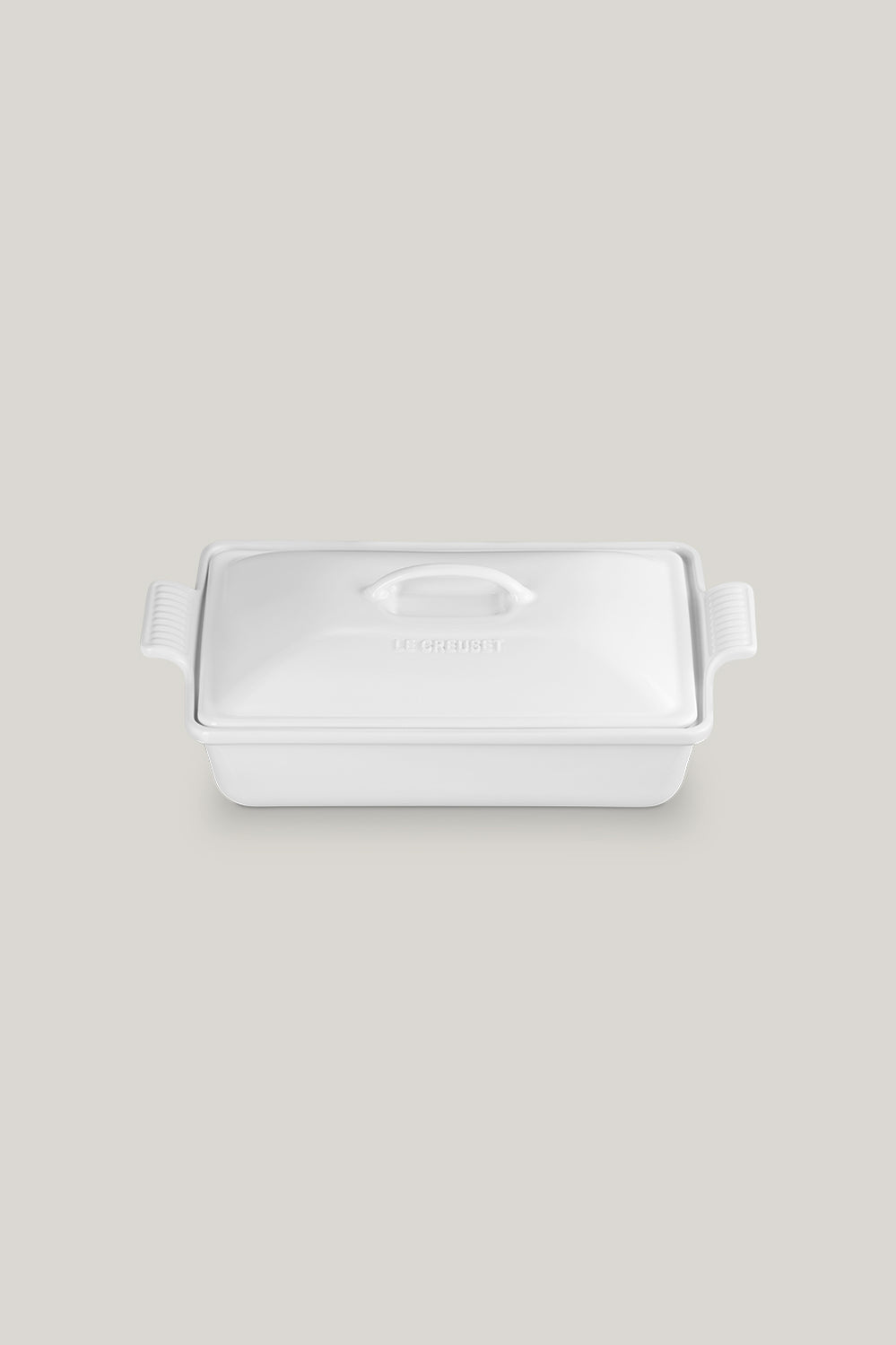 Stoneware Heritage Covered Rectangular Dish 33cm - White - image 1