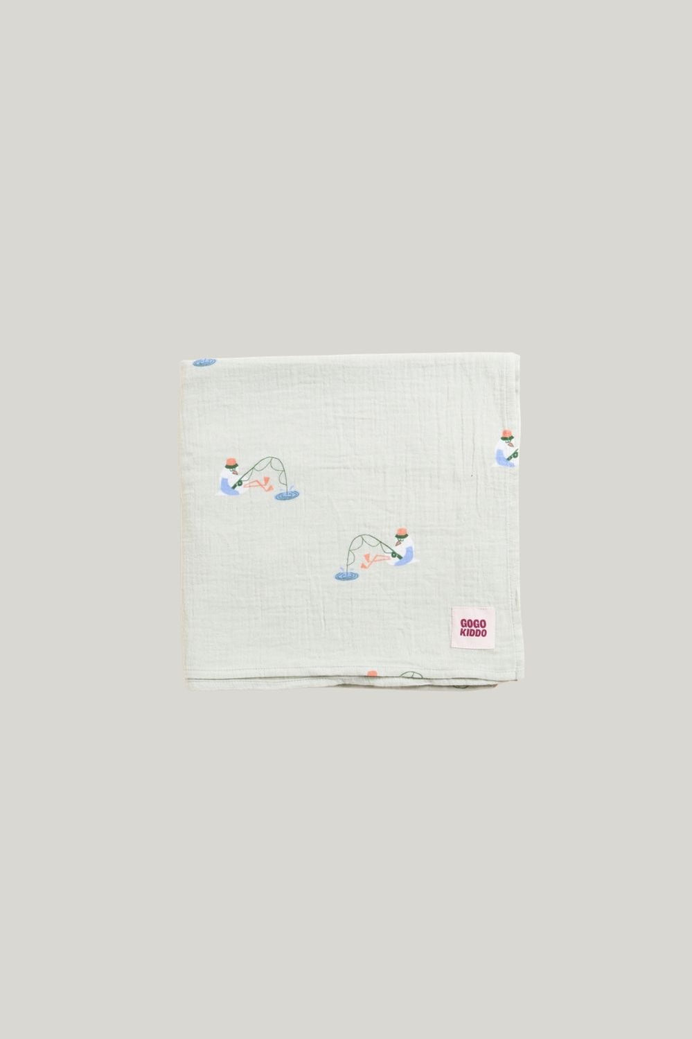 Light And Breathable Muslin Swaddle Wrap - Gulls Gone Fishing - Sage - image 1