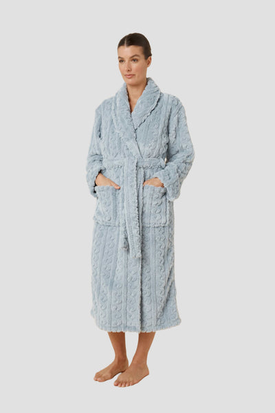 Gabriella Plush Long Robe - Blue - image 3