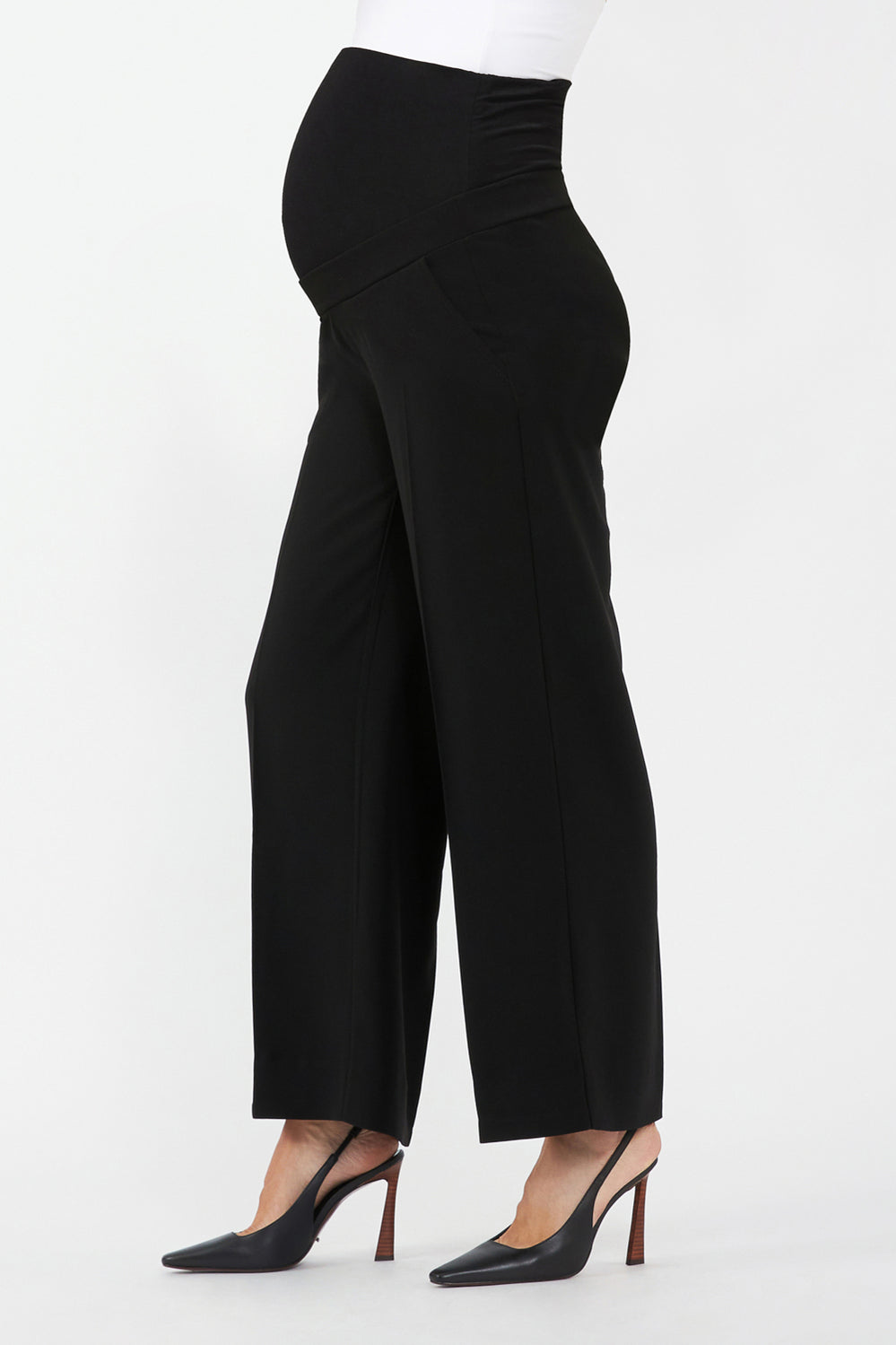 Alexa Wide Leg Maternity Pant - Black - image 4