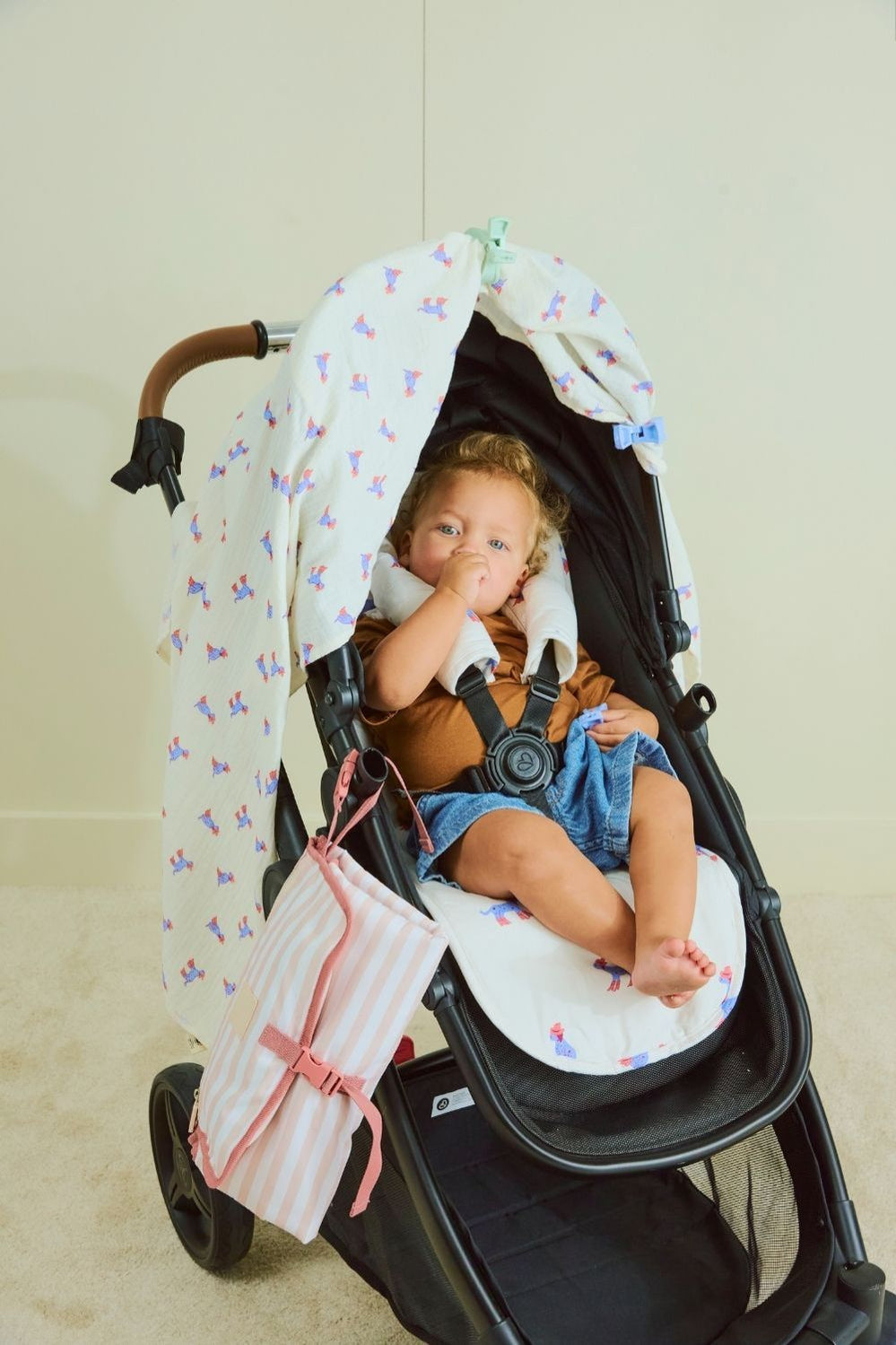 Cosy Pram Liner And Harness Protector - Yeehaw Dog - Cream - image 4